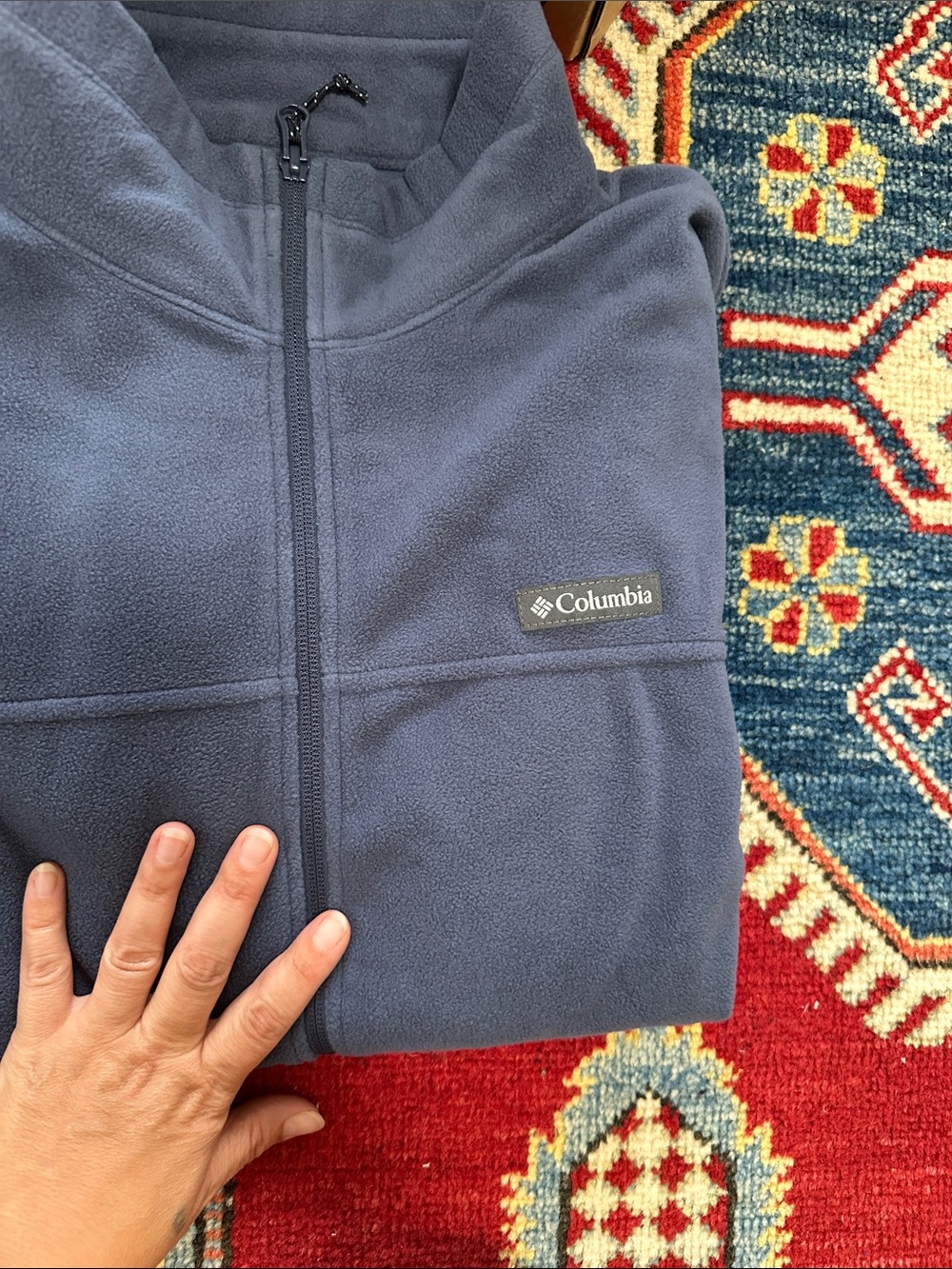 Columbia Navy Zip-Up Fleece Hoodie